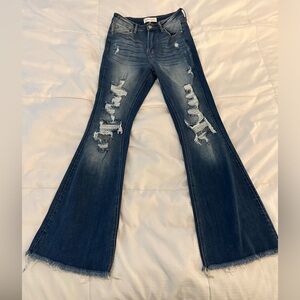 Risen Destroyed Flare Jeans